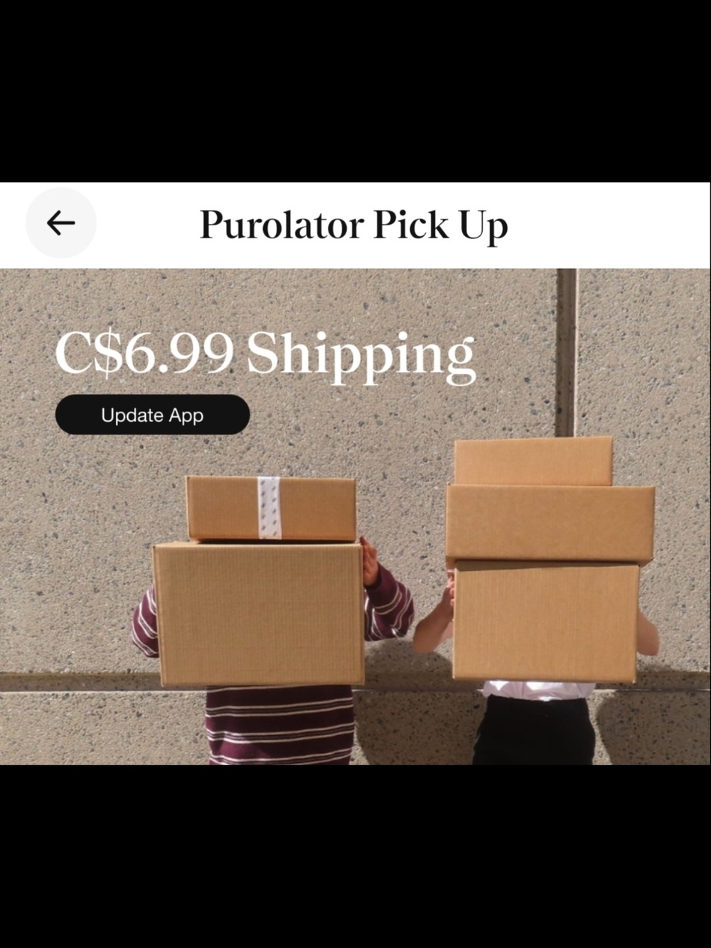 $6.99 SHIPPING with Purolator Pick Up